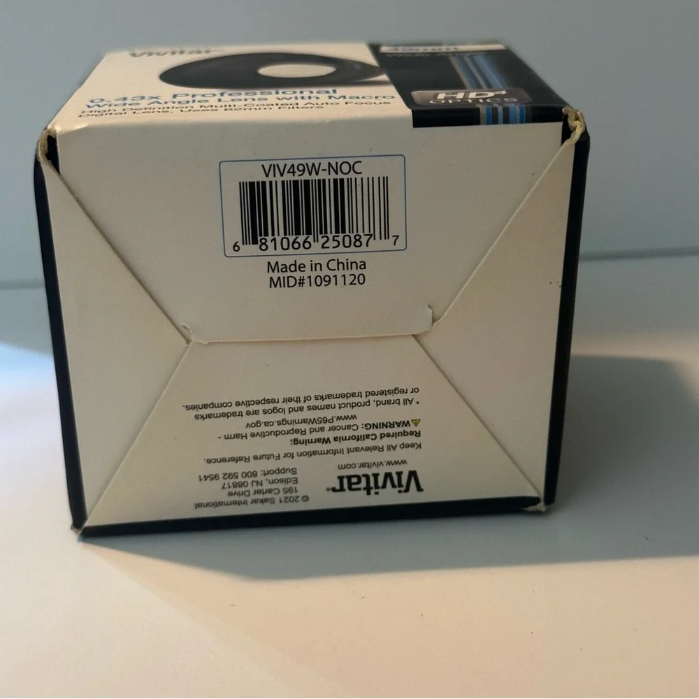 Vivitar HD 49mm 0.43x Pro Wide Angle Lens W/Macro Converter Attachment Lens NEW